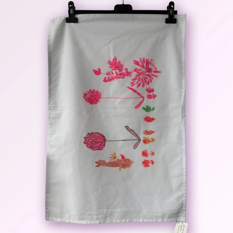 Hand-Painted Tea Towel by Frances