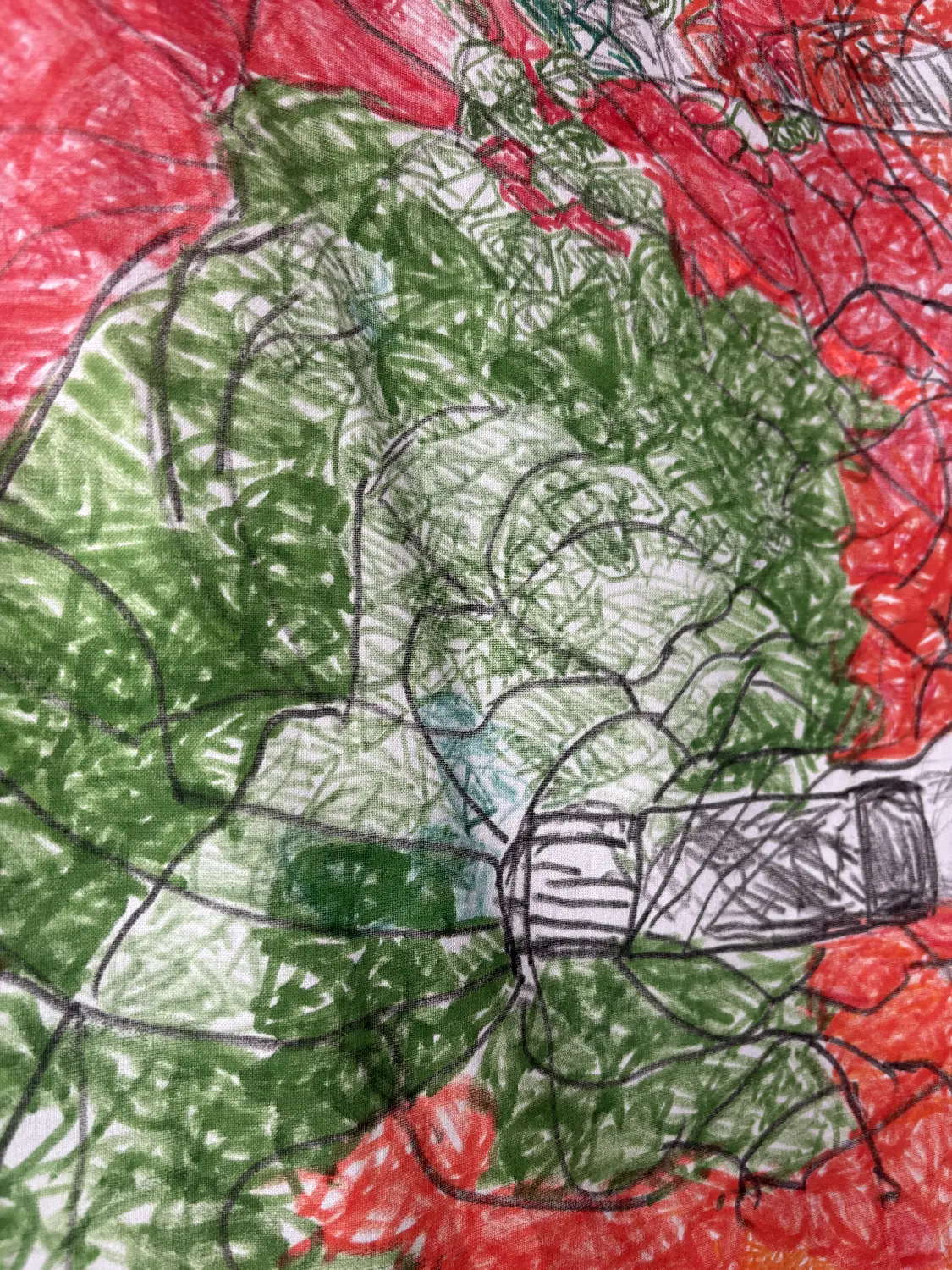 Hand-Painted Tea Towel by Kiran